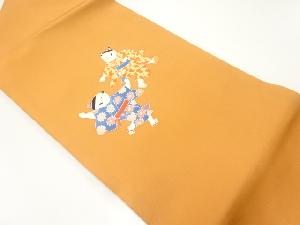 塩瀬童子模様名古屋帯